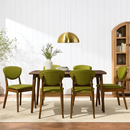 Dining Chairs Set of 2 Mid Century Modern Upholstered Wood