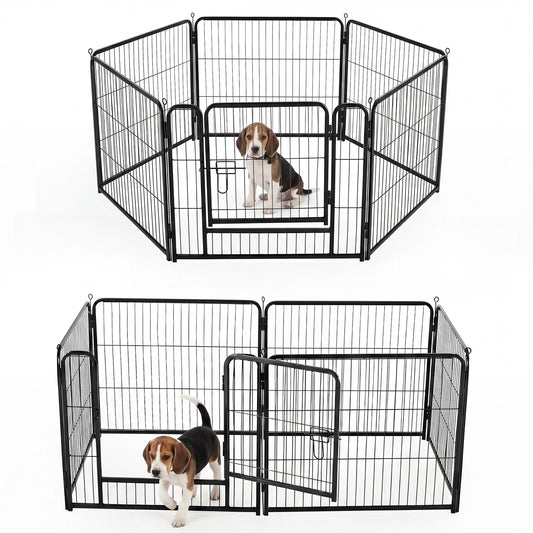 JHK 6-Panel Metal Dog Playpen For Indoor Outdoor Use