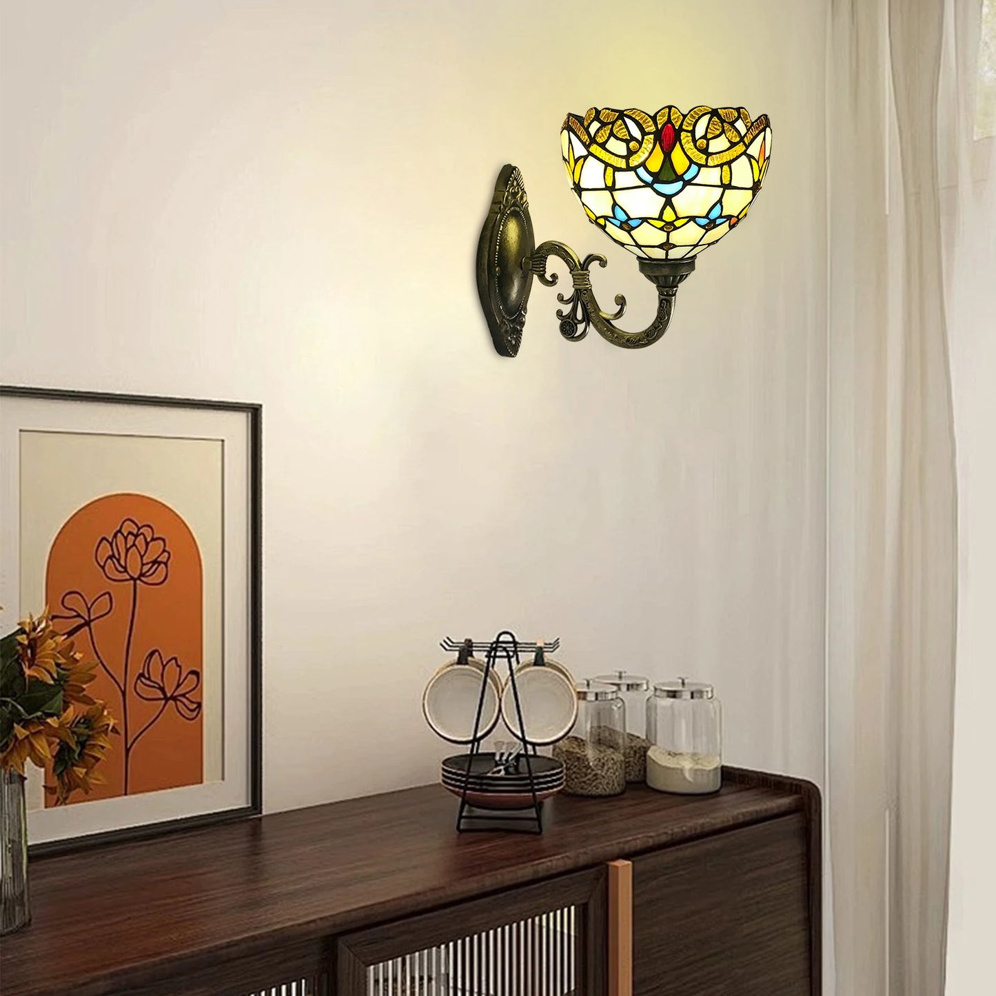 Tiffany Style Dome Wall Lamp For Living Room Hallway Bedroom
