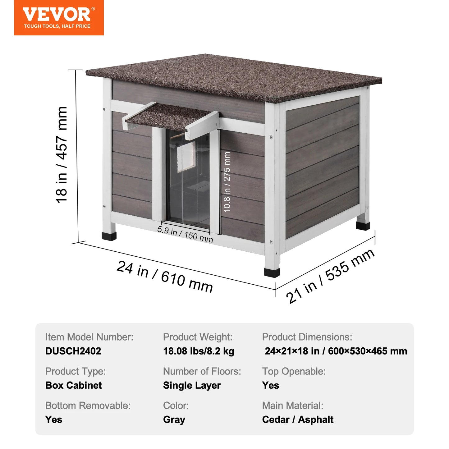 SucceBuy Outdoor Cat House Weatherproof Feral Shelter With Foam Insulation