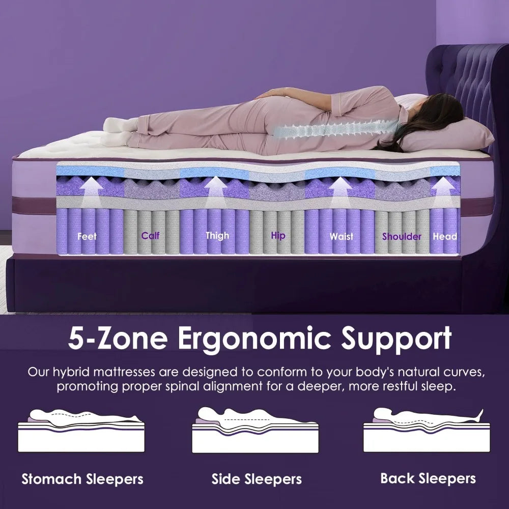 XIAOLANG Plush Hybrid Mattress With Lumbar Support And Pressure Relief