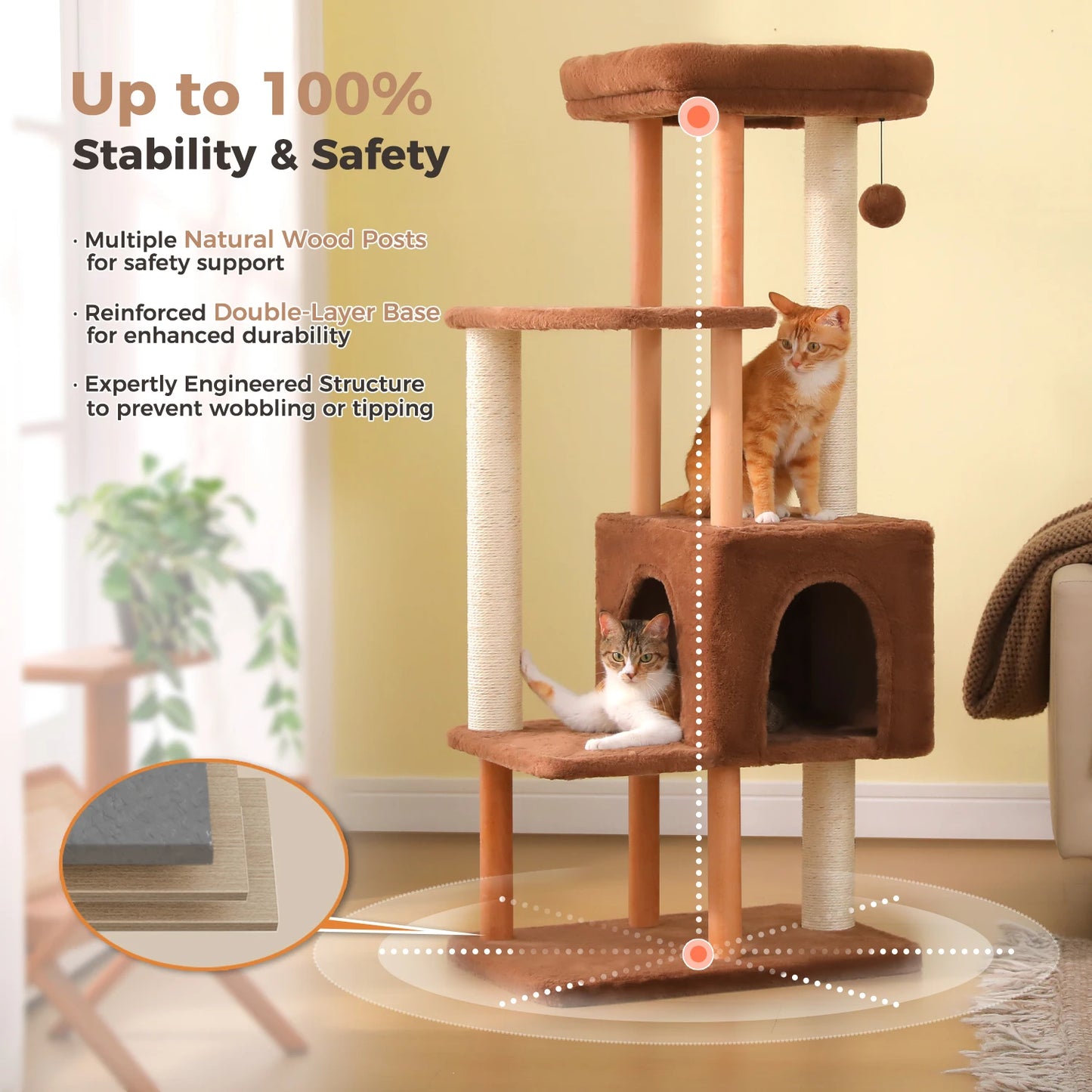 PAWZ Road Multi Tier Cat Tree Sisal Scratcher Soft Bed