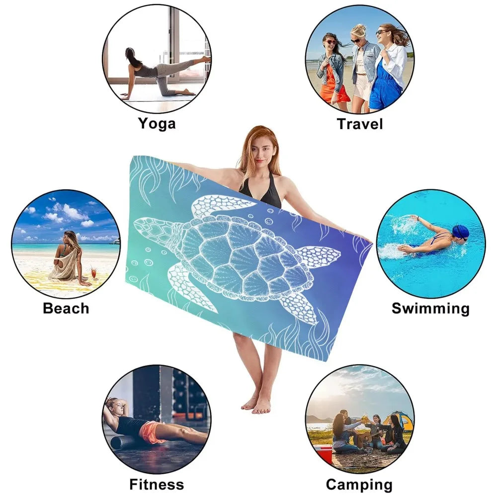 Microfiber Beach Towel Quick Dry Absorbent Portable Outdoor Camping Essential
