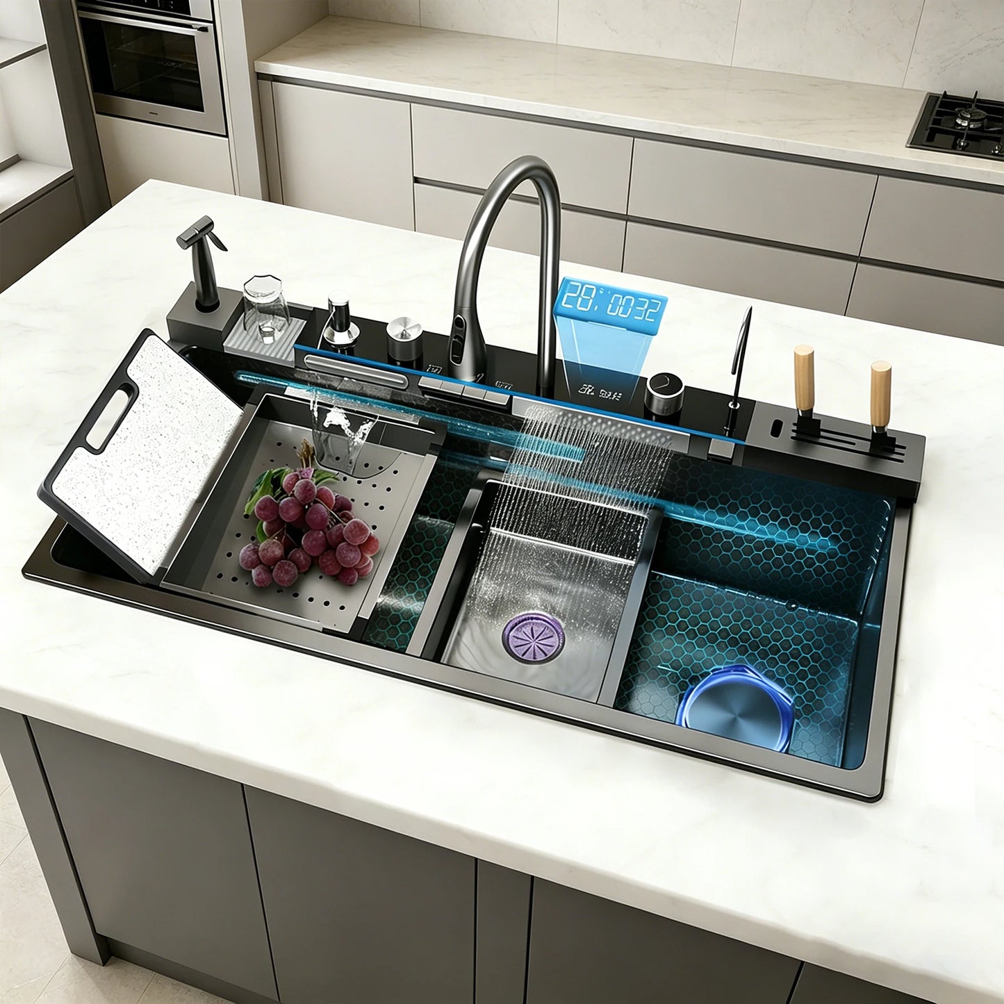 Telisiya Stainless Steel Kitchen Faucet With Digital Display