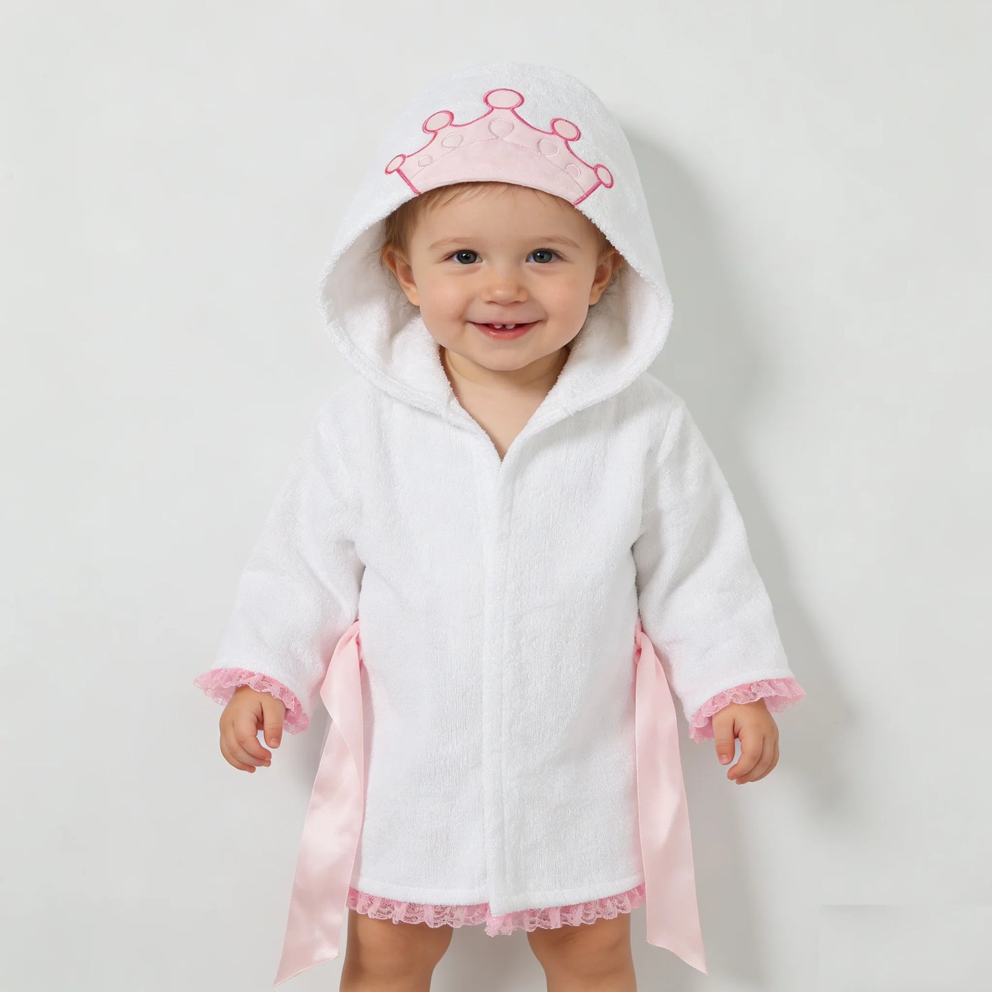SZCQ Girls Princess Crown Hooded Terry Cotton Bathrobe