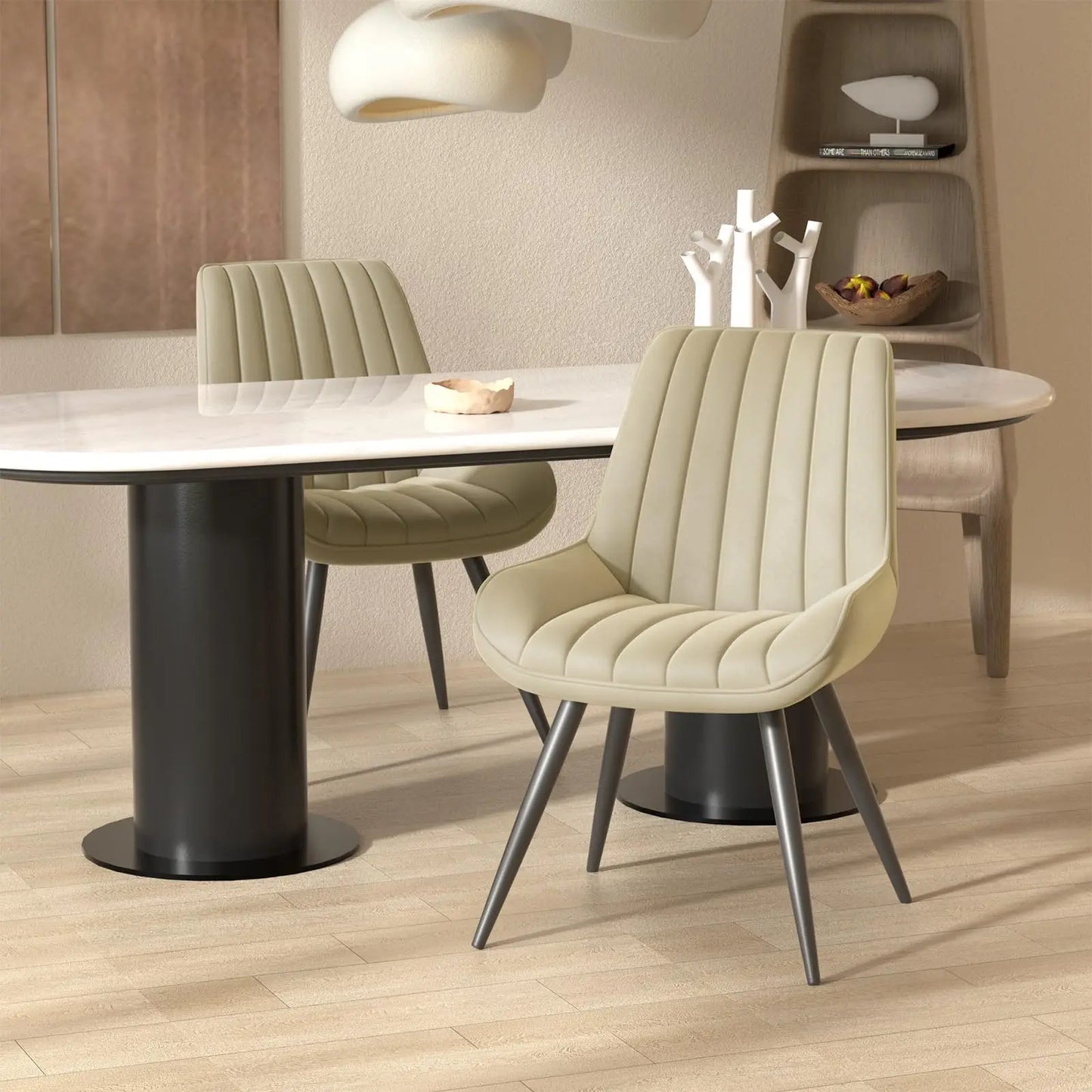Nalupatio Modern Dining Chairs Set Of 6 Upholstered Fabric