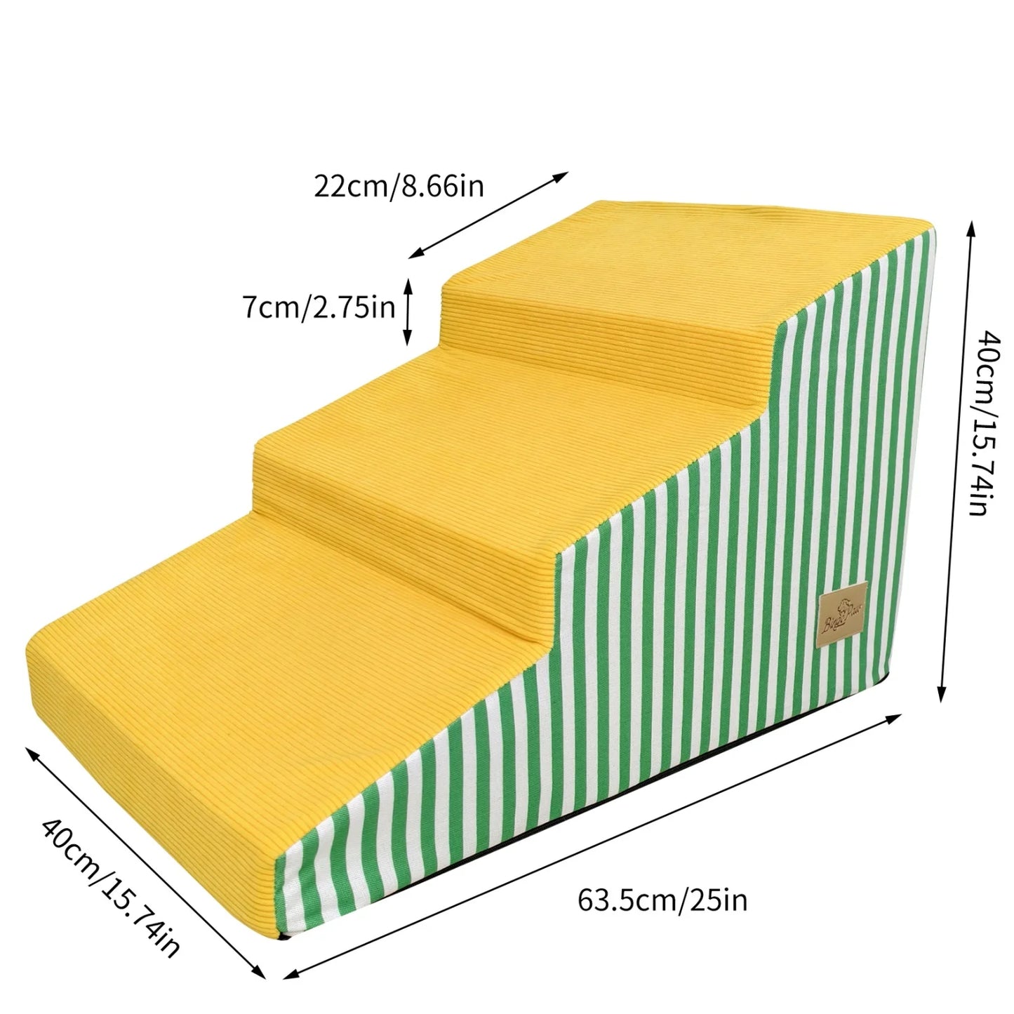 Premium High Density Foam Dog Stairs With Washable Cover