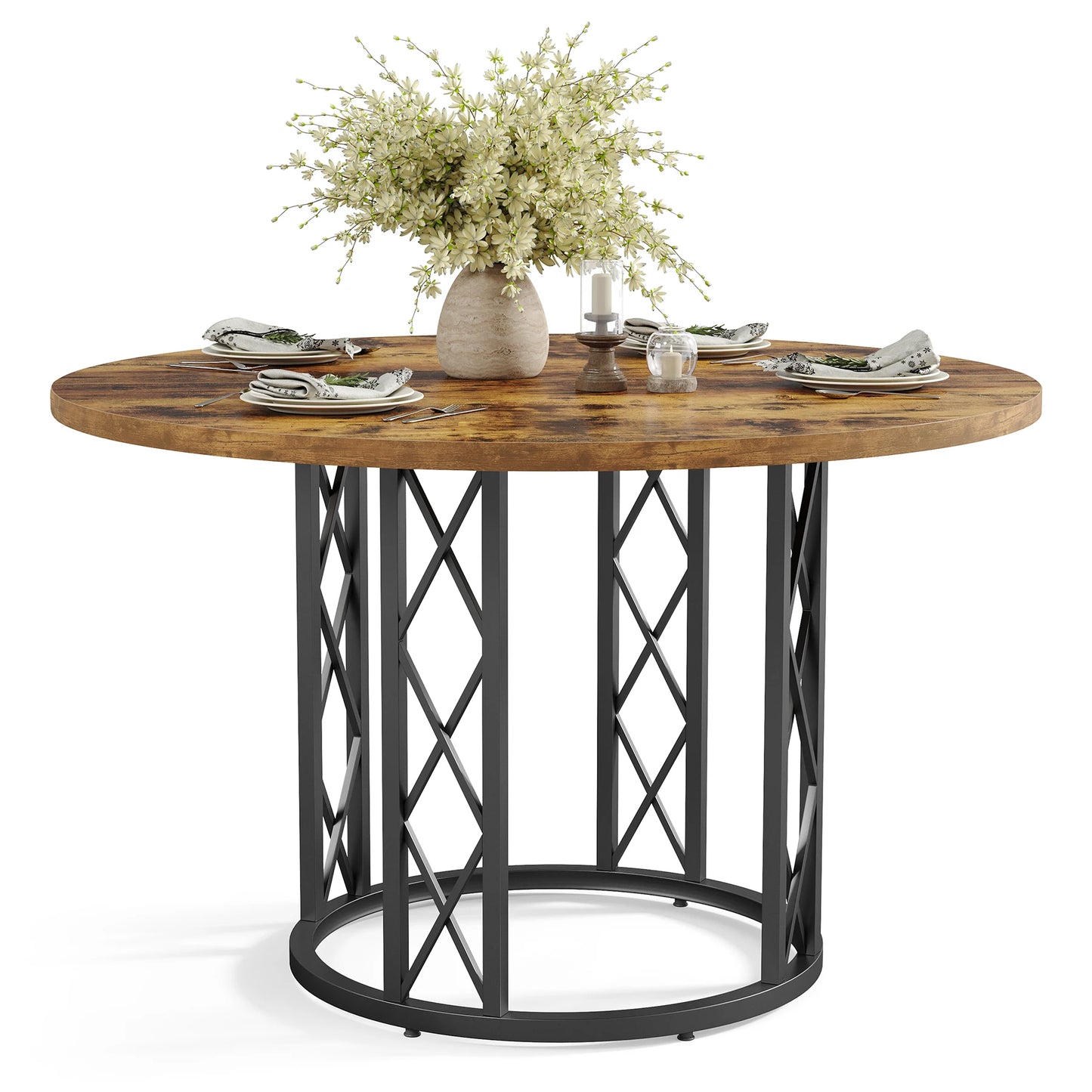 Tribesigns Round Wooden Dining Table For Modern Homes