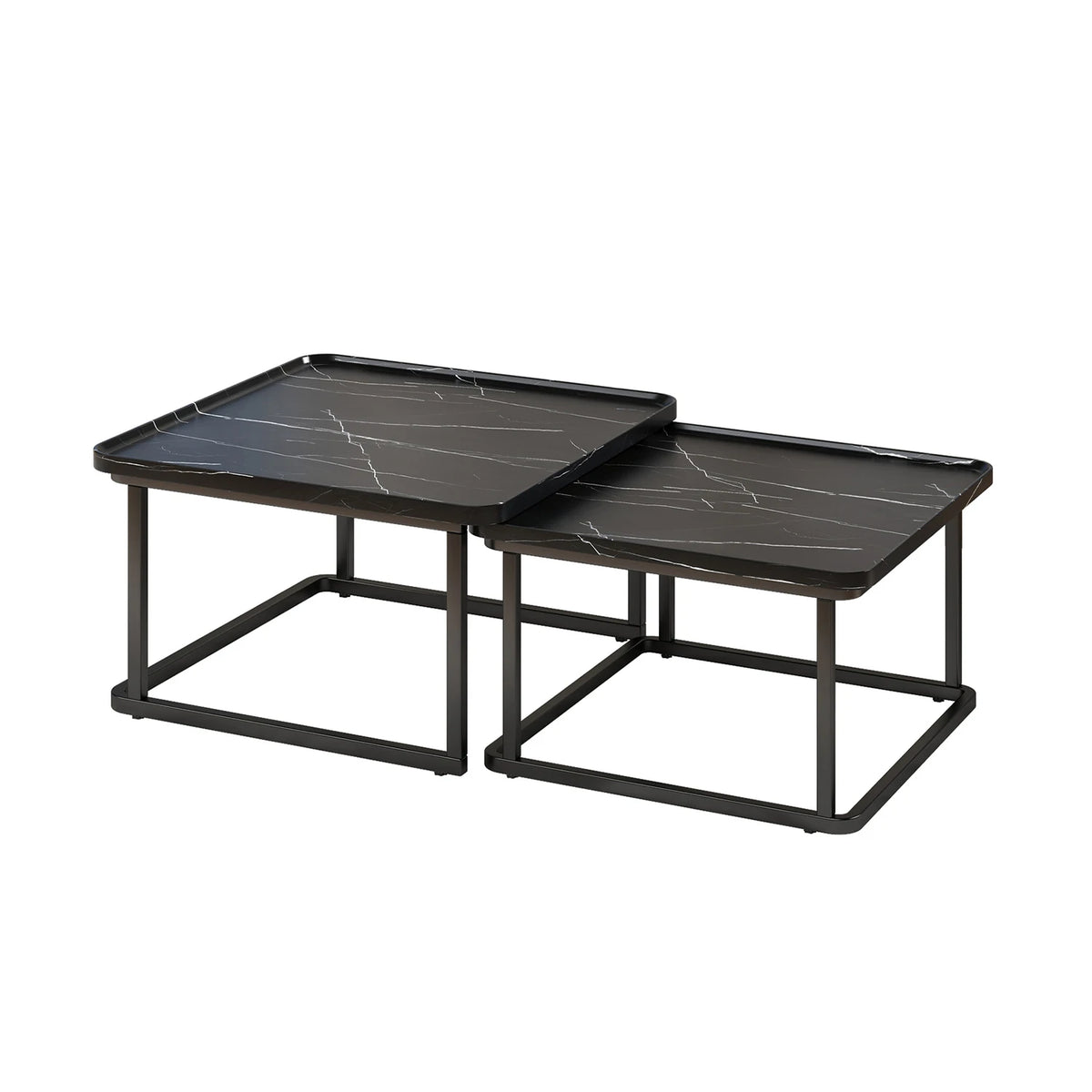 HiMISS Square Nesting Coffee Table Set For Living Room