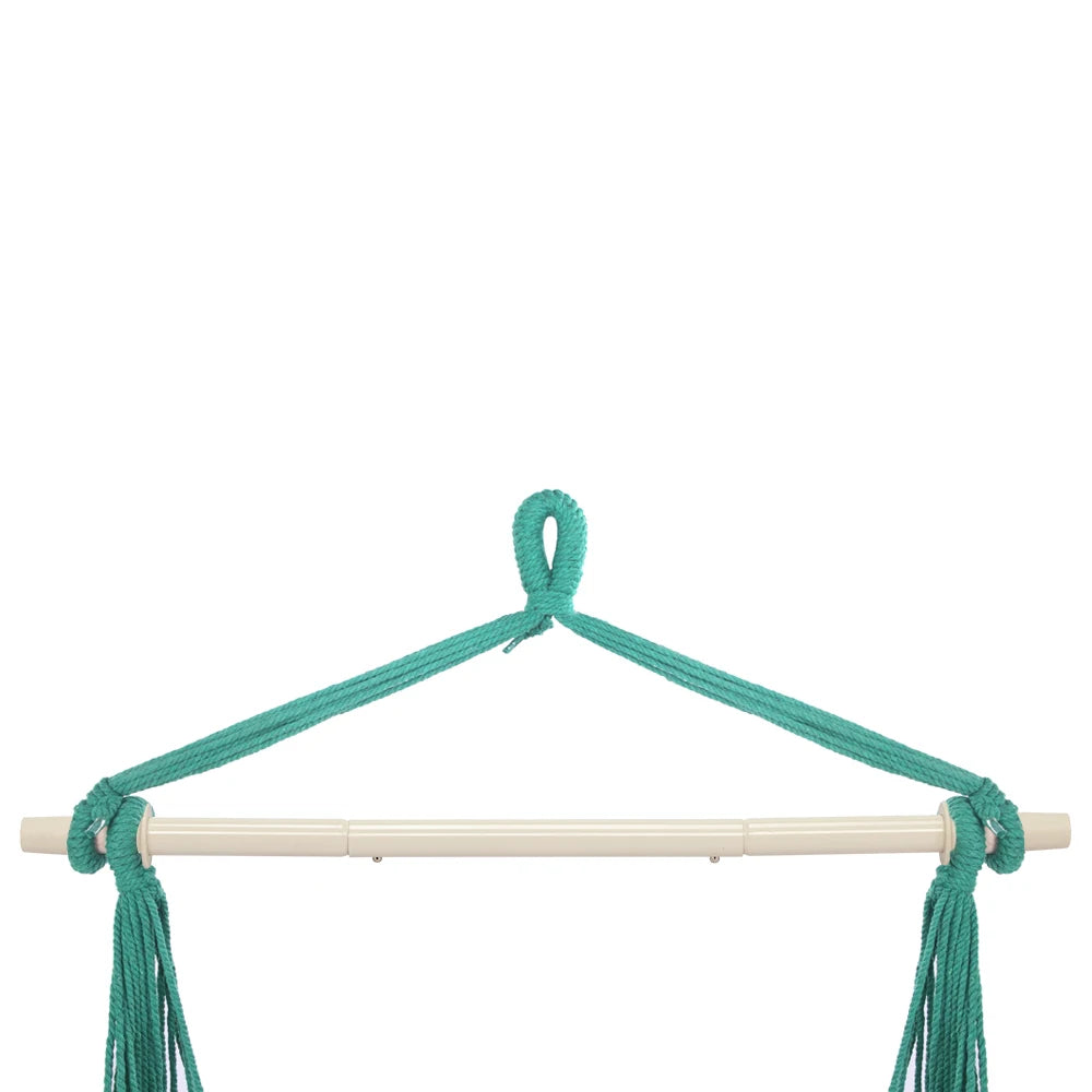 Outdoor Hanging Rope Chair With Two Soft Pillows For Patio