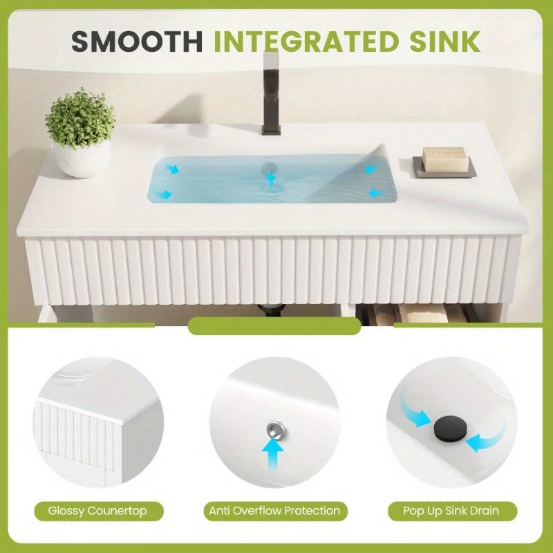 Modern Erommy Bathroom Vanity With Sink And Faucet