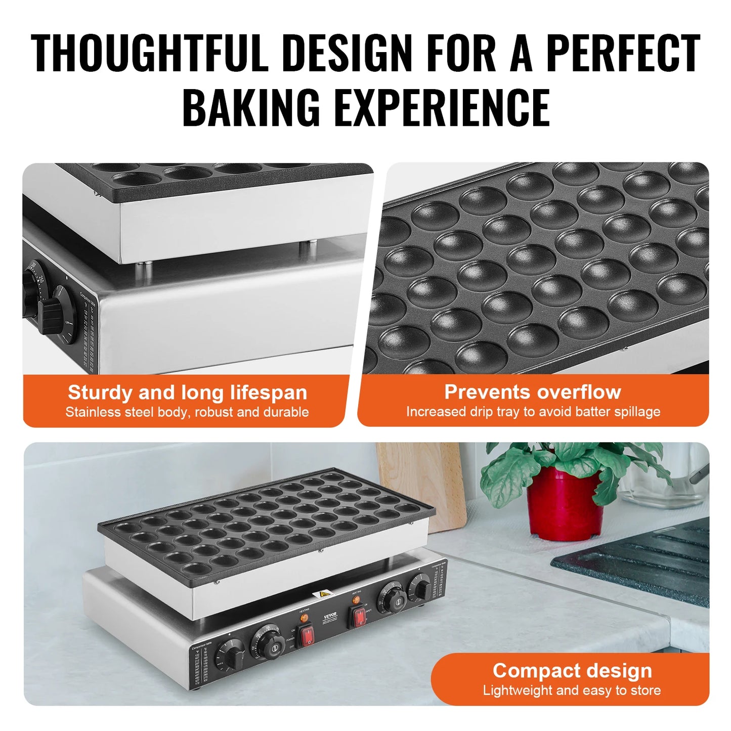 SucceBuy 50Pcs Dorayaki Pancake Maker Dual Temp Time Control