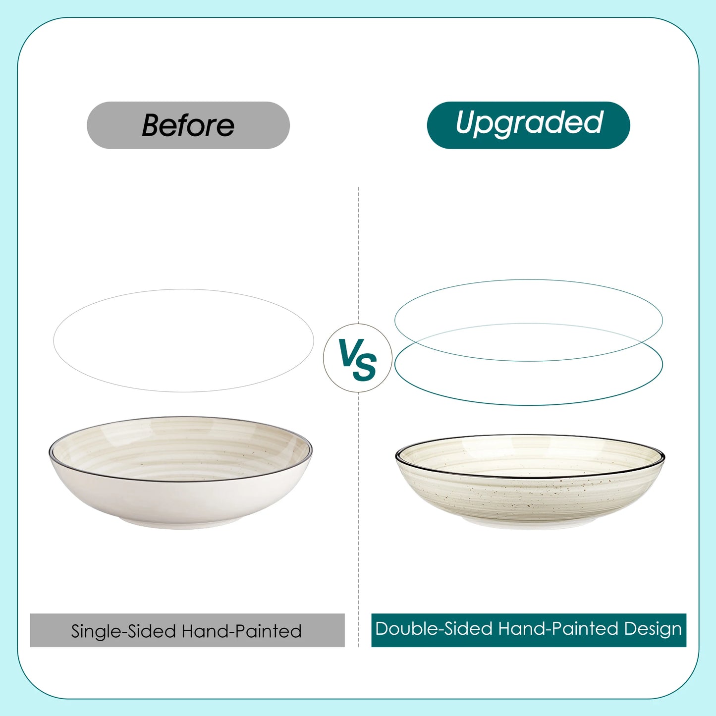 Malacasa Hand Painted Spiral Ceramic Dinnerware Set