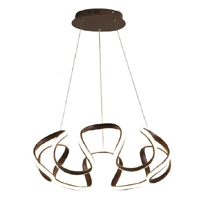Vetrulus Polished Chrome Nordic Twisted LED Pendant Light Chandelier