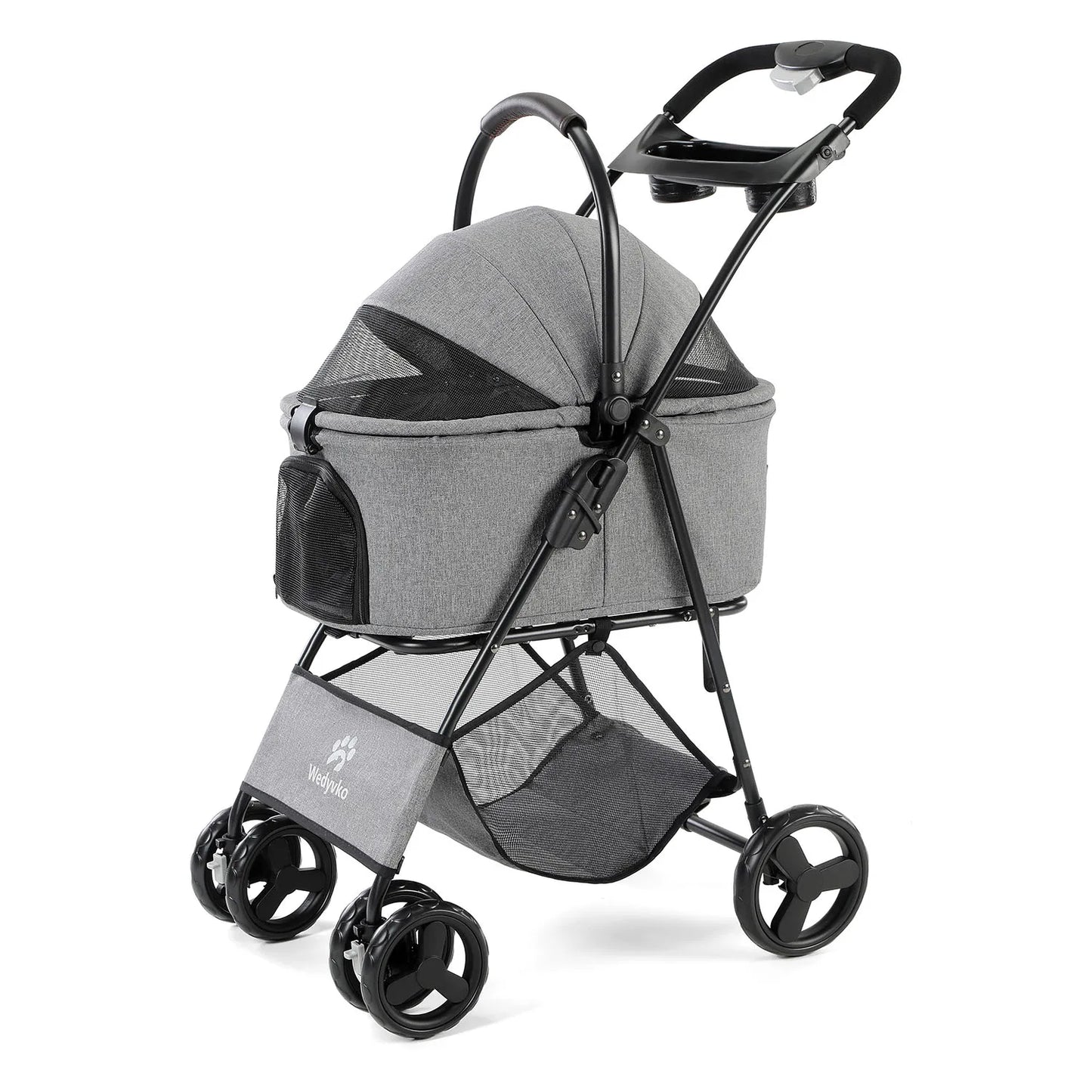 Folding Three In One Pet Stroller With Removable Carrier