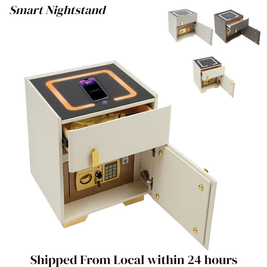 Bymaocar Smart Nightstand With Drawer And Wireless Charging