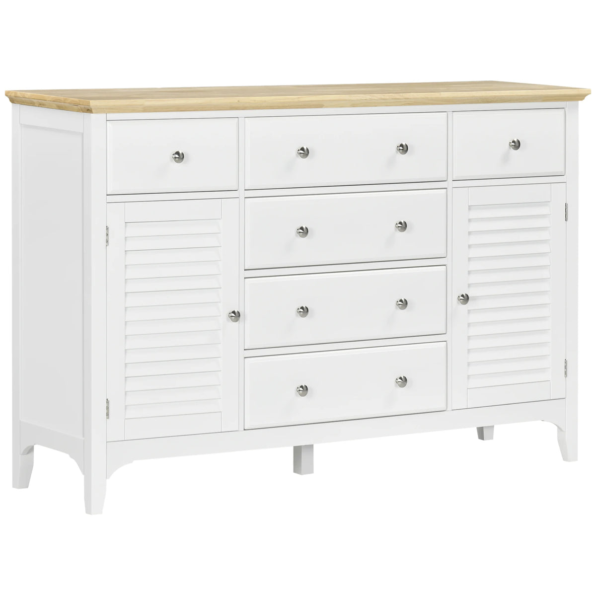 HOMCOM Sideboard Buffet Cabinet With Storage Drawers And Adjustable Shelves