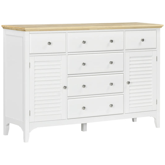 HOMCOM Sideboard Buffet Cabinet With Storage Drawers And Adjustable Shelves