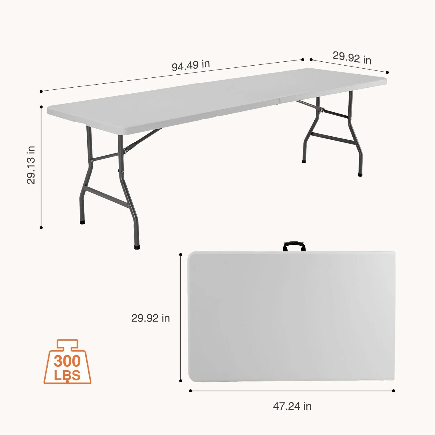 JHK Portable Folding Outdoor Indoor Heavy Duty Table