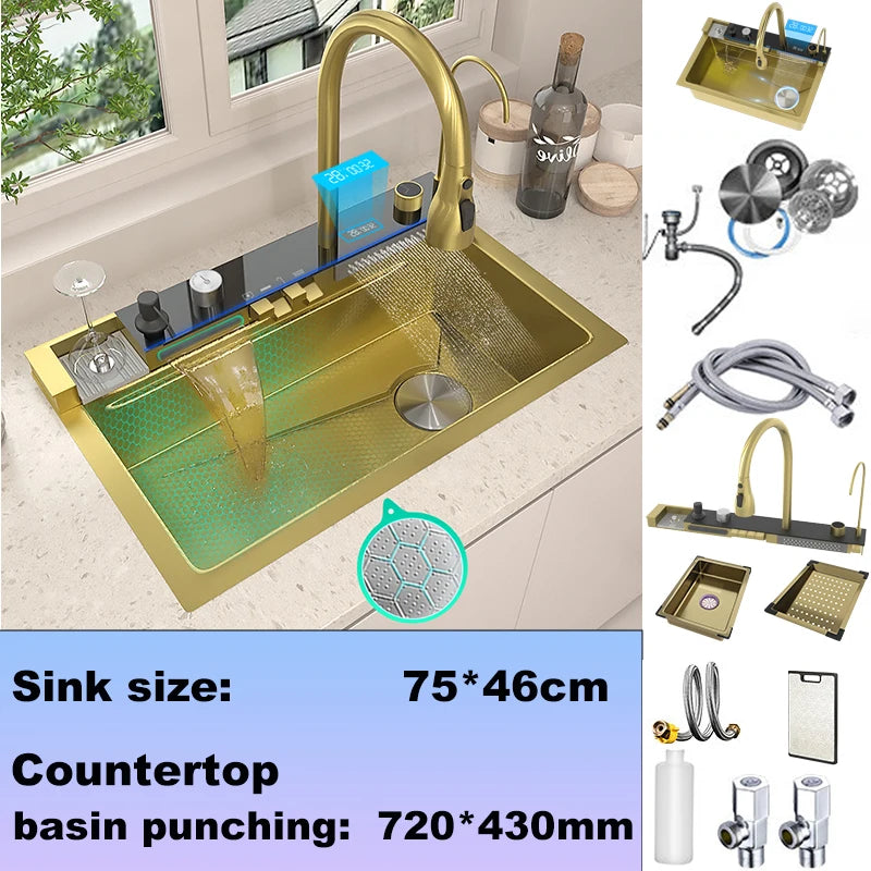 Telisiya Stainless Steel Kitchen Faucet With Digital Display
