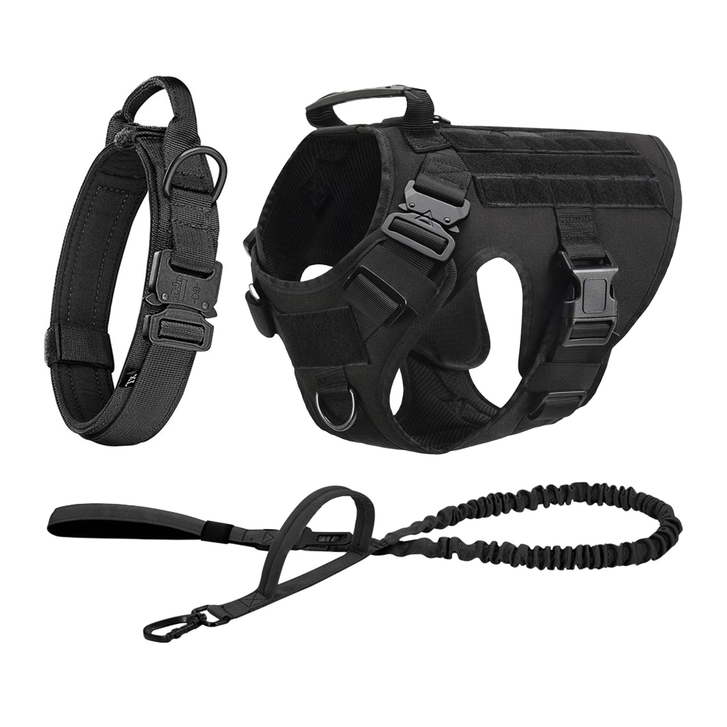 Tactical Padded Dog Harness With Quick Release Molle System