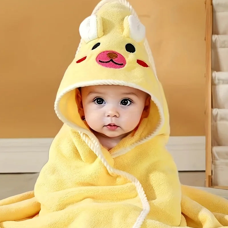 Baby Hooded Bathrobe Ultra Soft Absorbent Cartoon Towel