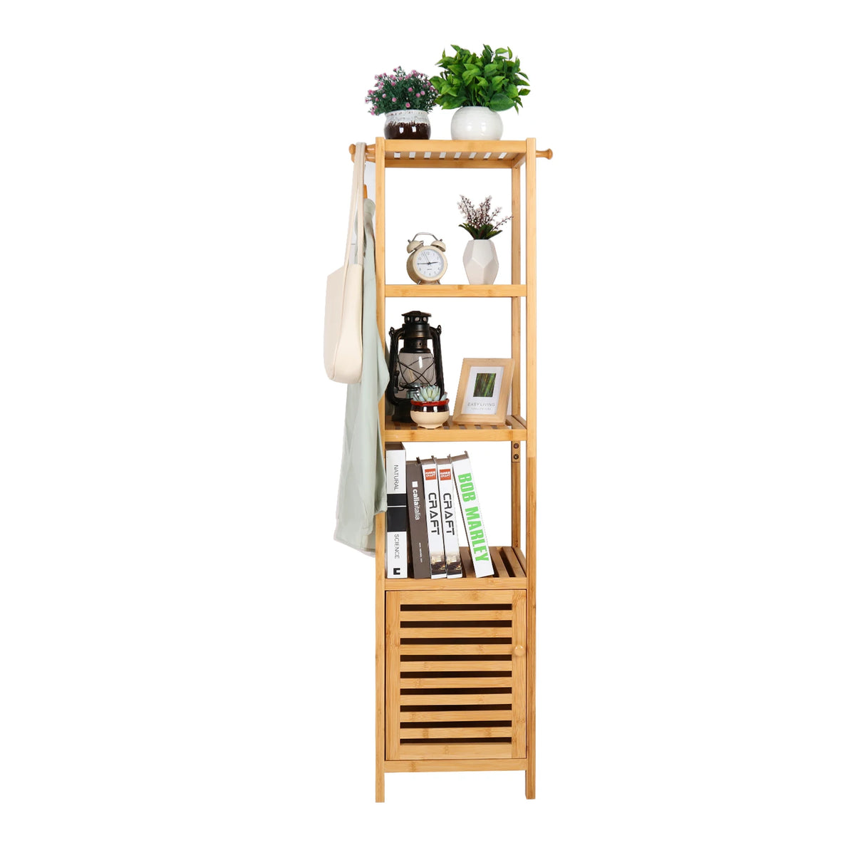 Bamboo Bathroom Storage Cabinet Freestanding Floor Corner Rack
