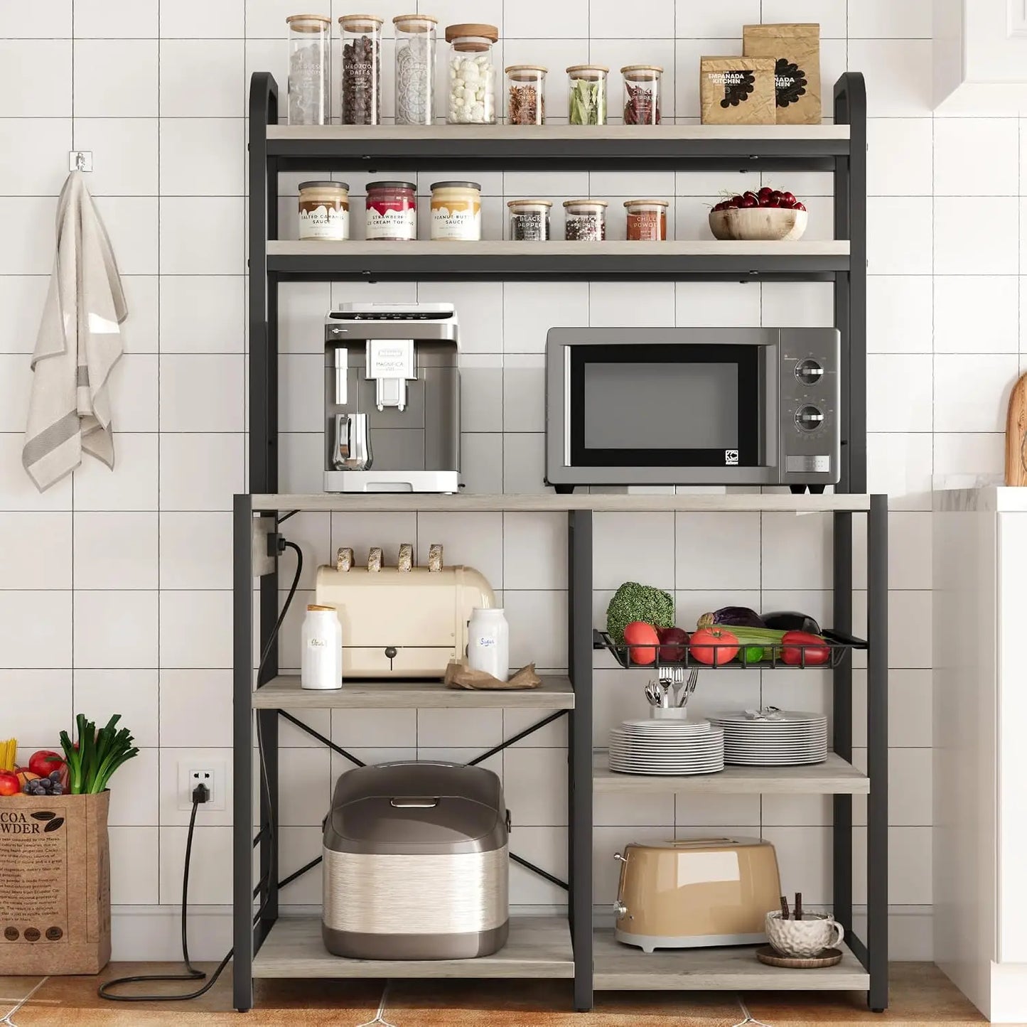 Twister CK Five Tier Kitchen Baker Rack With Power Outlet