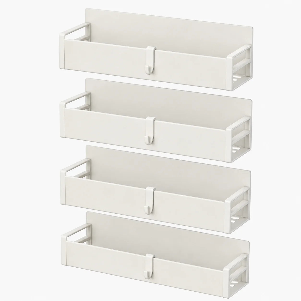 Magnetic Stainless Steel Fridge Spice Rack Organizer Set With Hooks