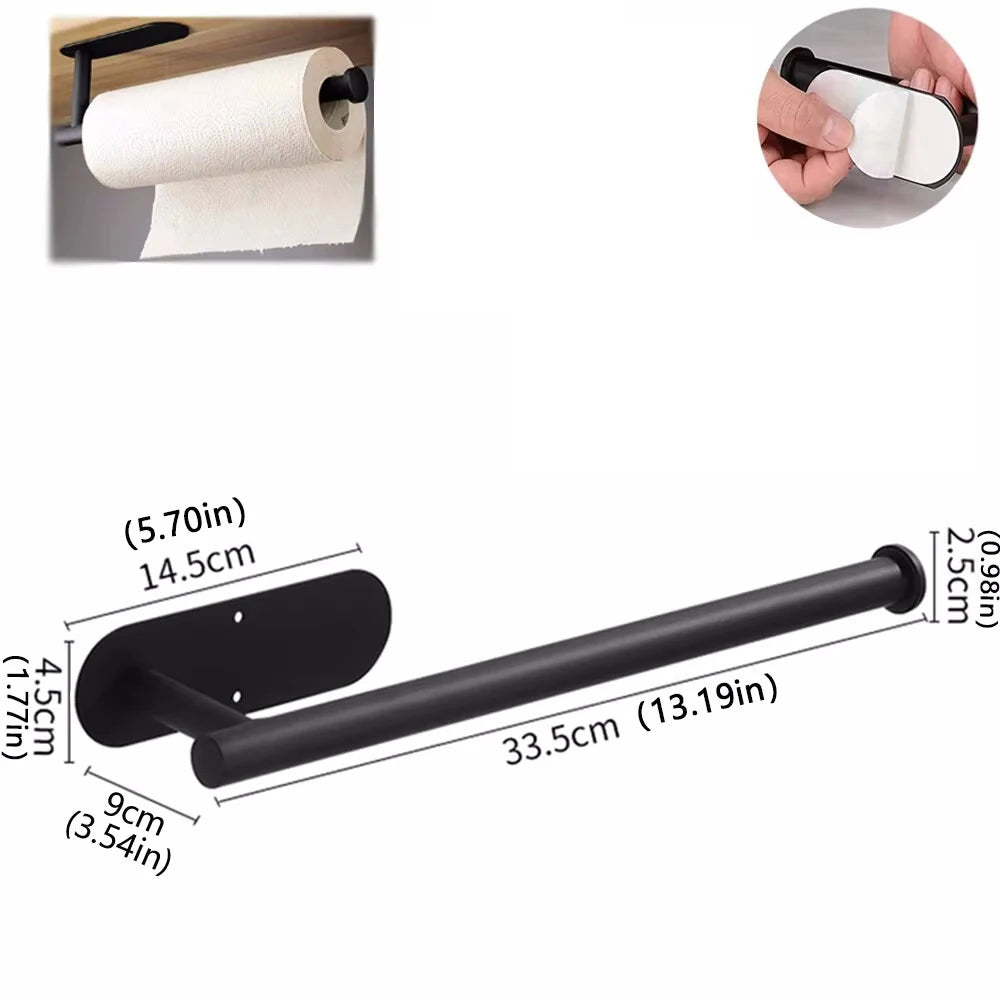 Metal Adhesive Paper Towel Holder For Kitchen Bathroom Storage