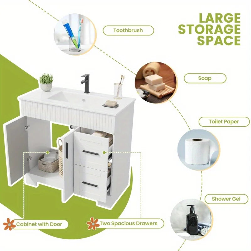 Modern Erommy Bathroom Vanity With Sink And Faucet