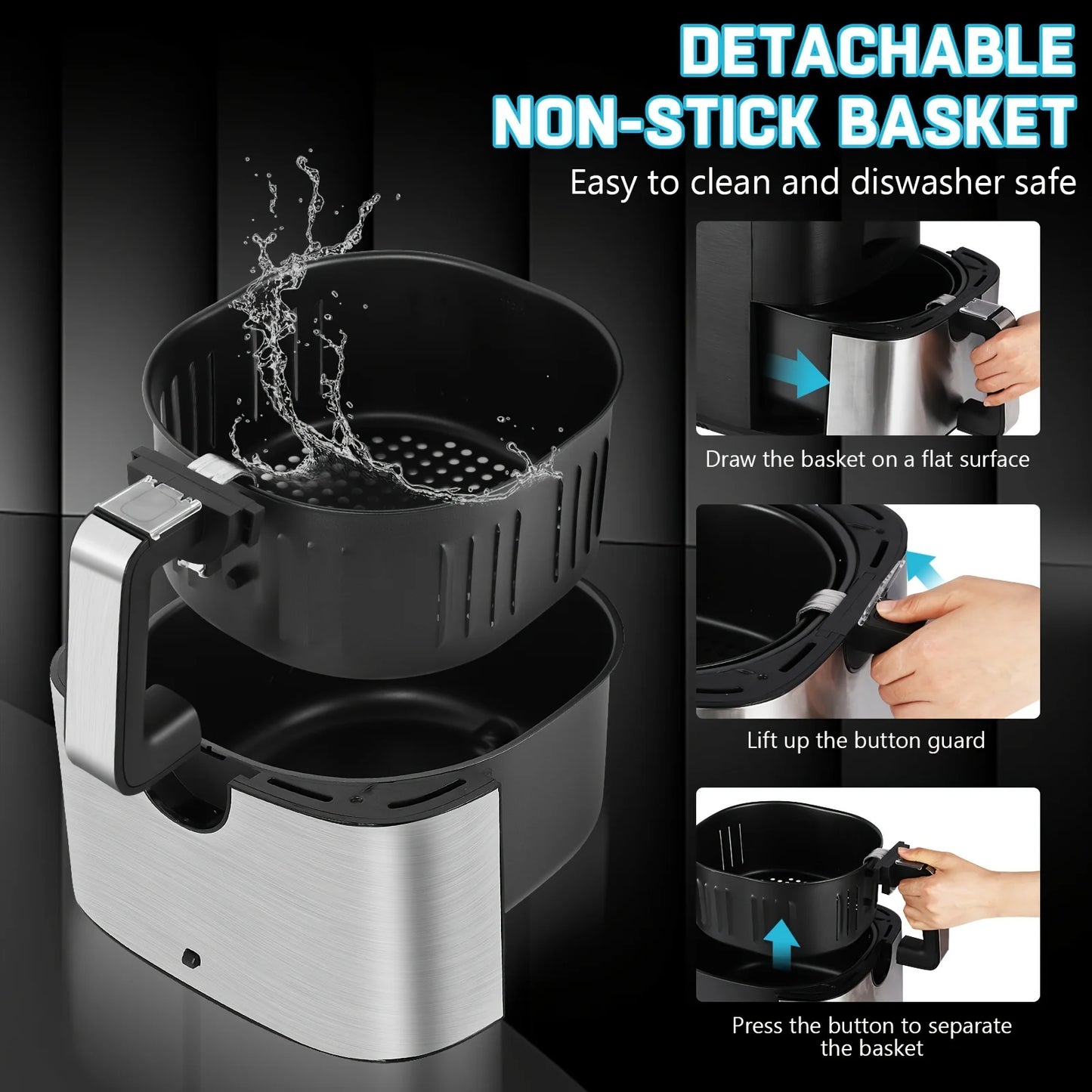 KitCook Digital Air Fryer With Eight Preset Programs And Touchscreen Control