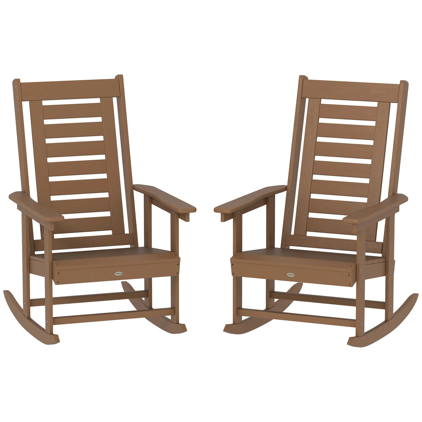 Outsunny High Back Outdoor Patio Rocking Chairs Set