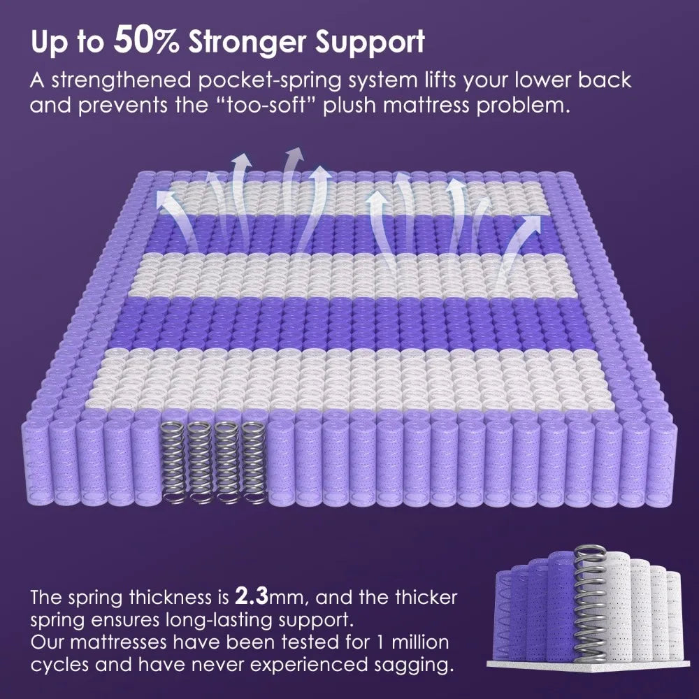 XIAOLANG Plush Hybrid Mattress With Lumbar Support And Pressure Relief