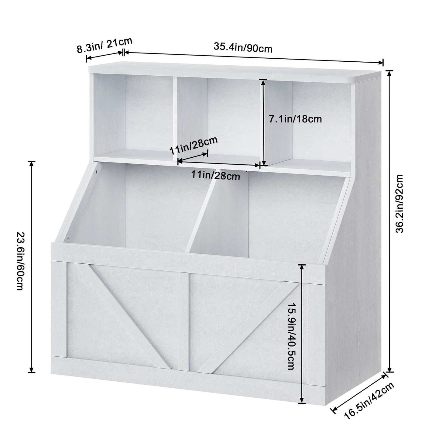 HobbyLane Kids Toy Storage Organizer With Bookshelf Anti Tip Cabinet