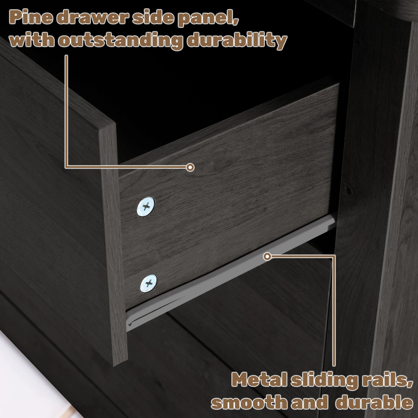 JHK Wood Dresser Cabinet Six Drawers Living Room Storage