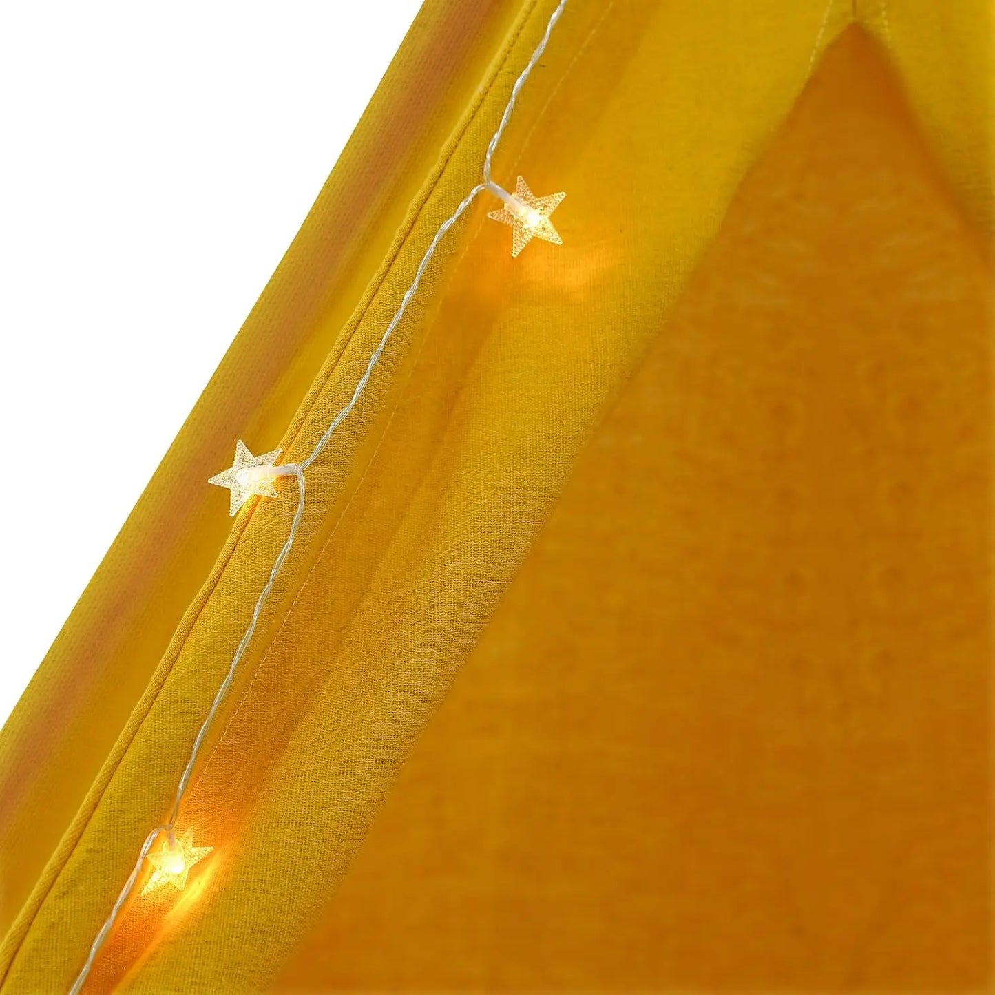 Foldable Cotton Kids Teepee Tent With Floor Mat And Lights