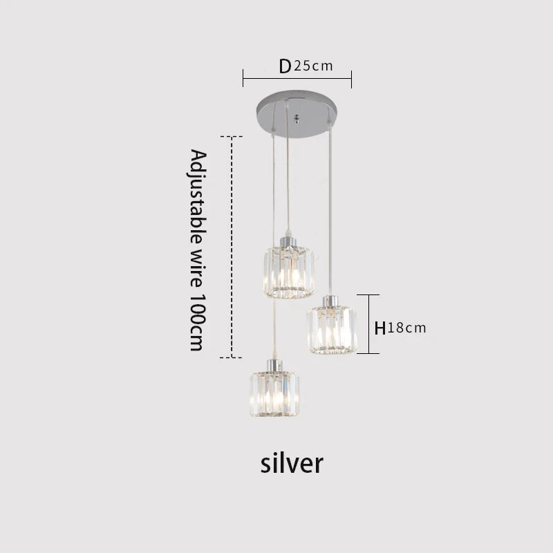 Vetrulus Modern Minimalist K9 Crystal Ceiling Lamp