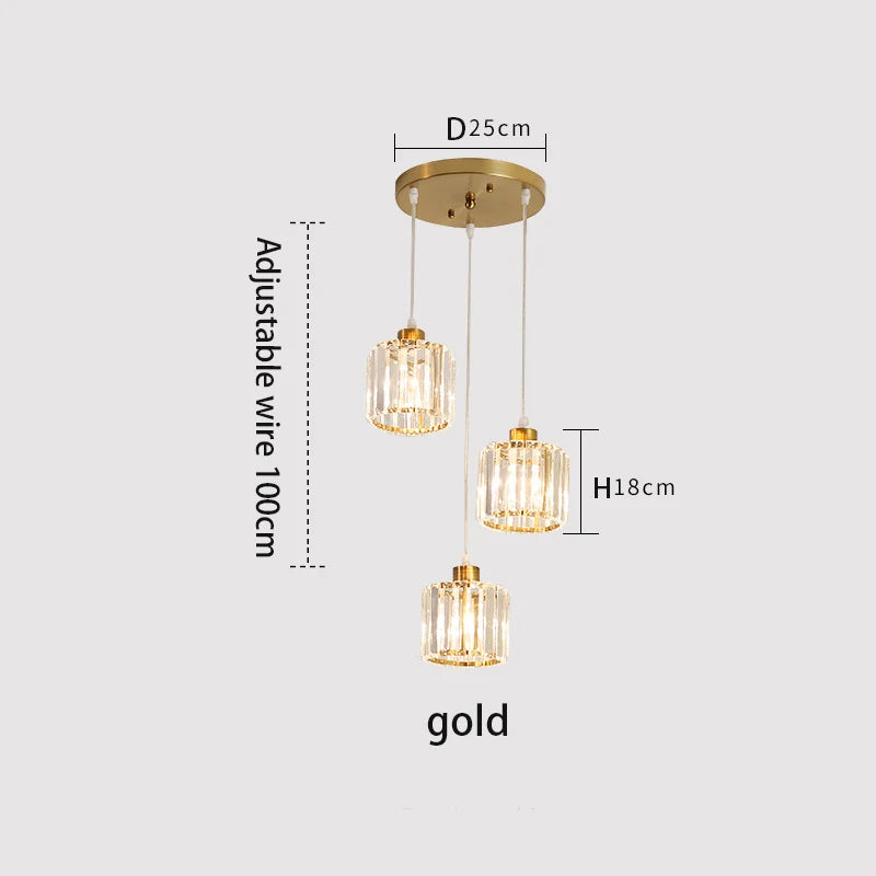 Vetrulus Modern Minimalist K9 Crystal Ceiling Lamp
